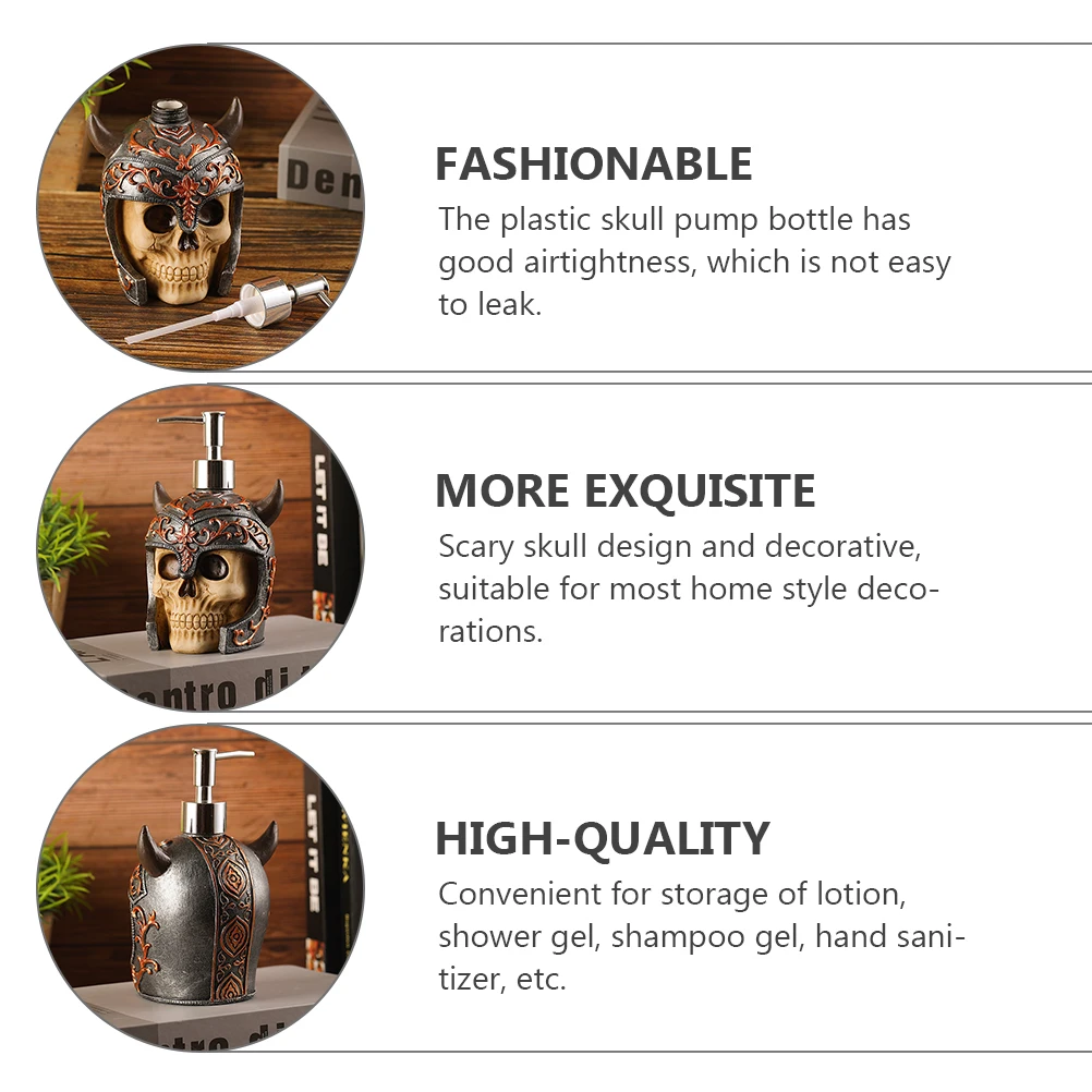 Skull Pump Bottle Refillable Shampoo Toiletry Lotion Dispenser Creative Bathroom Retro Bath Gel Storage Reusable Home
Skull Pump Bottle Refillable Shampoo Toiletry Lotion Dispenser Creative Bathroom Retro Bath Gel Storage Reusable Home