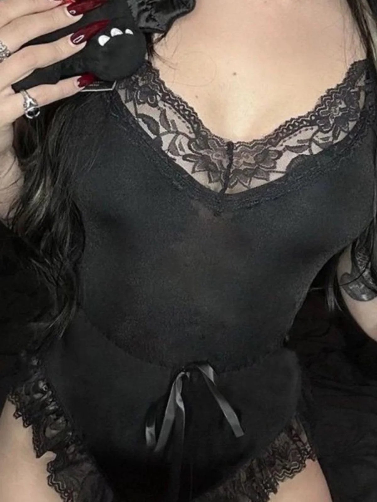 k Sexy Gothic Sle Lace Trim Belted Strap Onesie Sexy Girl Base Layer Top 300 Pou Splice Dstring Polyester Blend
k Sexy Gothic Sle Lace Trim Belted Strap Onesie Sexy Girl Base Layer Top 300 Pou Splice Dstring Polyester Blend