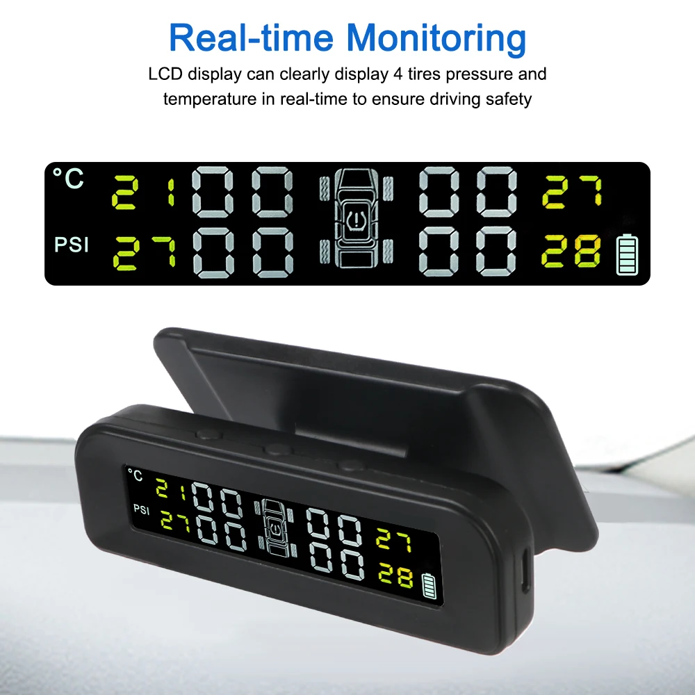 Tire Pressure Monitoring System Auto Security Alarm Solar Power With 4 External Sensors
Tire Pressure Monitoring System Auto Security Alarm Solar Power With 4 External Sensors