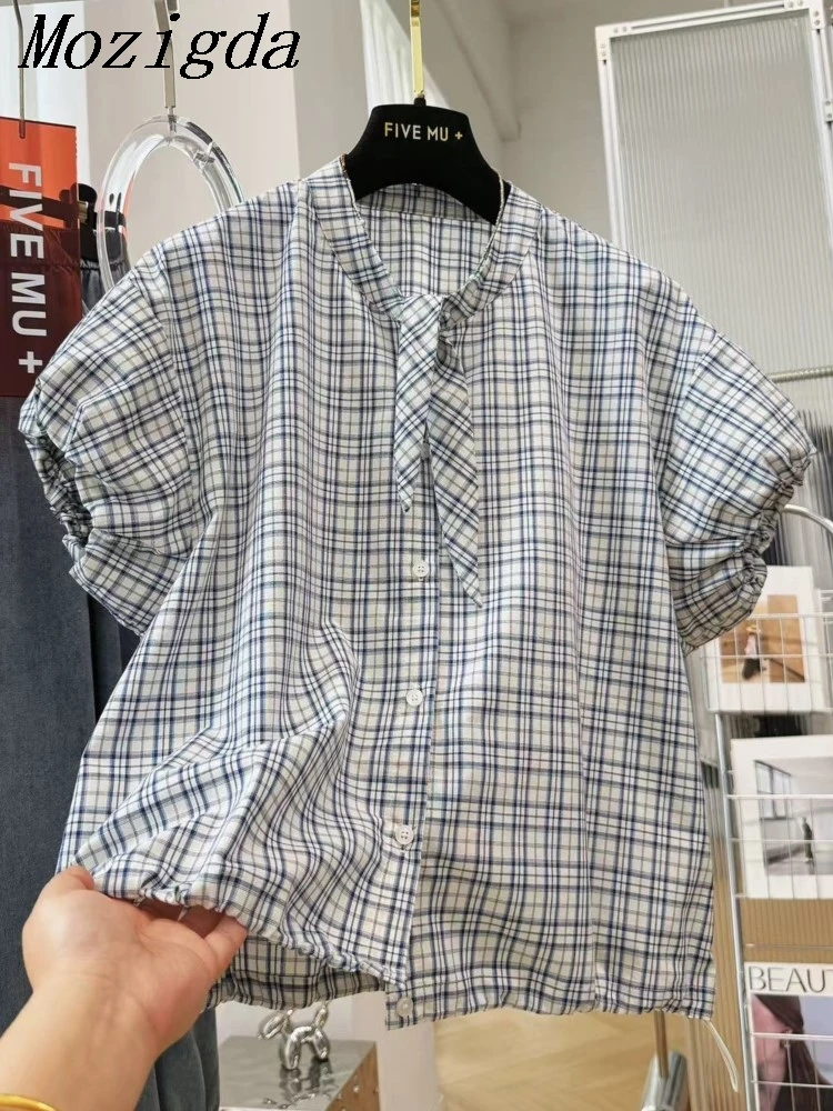 Summer Korean Short Puff Sleeve Shirt Blouse Women Vintage Check Lightweigh Ladies Shirts Tops
Summer Korean Short Puff Sleeve Shirt Blouse Women Vintage Check Lightweigh Ladies Shirts Tops