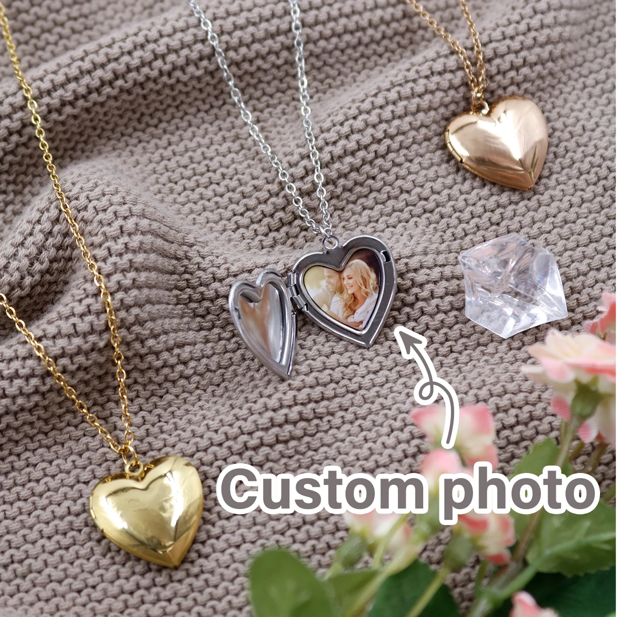 Customizable Personalized Photo Heart Pendant Necklace, Customizable Photo, Interchangeable, Fashionable Back-To-School Gift
Customizable Personalized Photo Heart Pendant Necklace, Customizable Photo, Interchangeable, Fashionable Back-To-School Gift