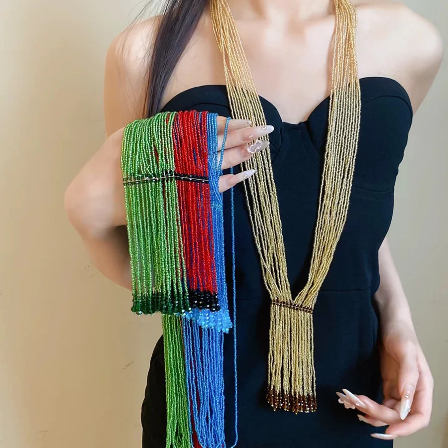 Boho Elegant Multi-layer Small Seed Beads Long Chain Necklace Women Luxury Crystal Tassel Sweater Chain Vacation Neck Jewelry
Boho Elegant Multi-layer Small Seed Beads Long Chain Necklace Women Luxury Crystal Tassel Sweater Chain Vacation Neck Jewelry