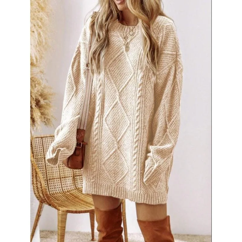 Loose Knit Women's Sweater Comfortable Lazy Style Cross-Border Fashion Thin Material Spring Season Casual Wear
Loose Knit Women's Sweater Comfortable Lazy Style Cross-Border Fashion Thin Material Spring Season Casual Wear
