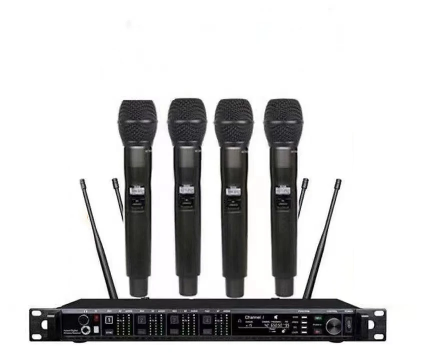 Цифровая беспроводная караоке-система AD4Q с 4 каналами и 4 ручными микрофонами BETA58A/KSM8/KSM9
Цифровая беспроводная караоке-система AD4Q с 4 каналами и 4 ручными микрофонами BETA58A/KSM8/KSM9