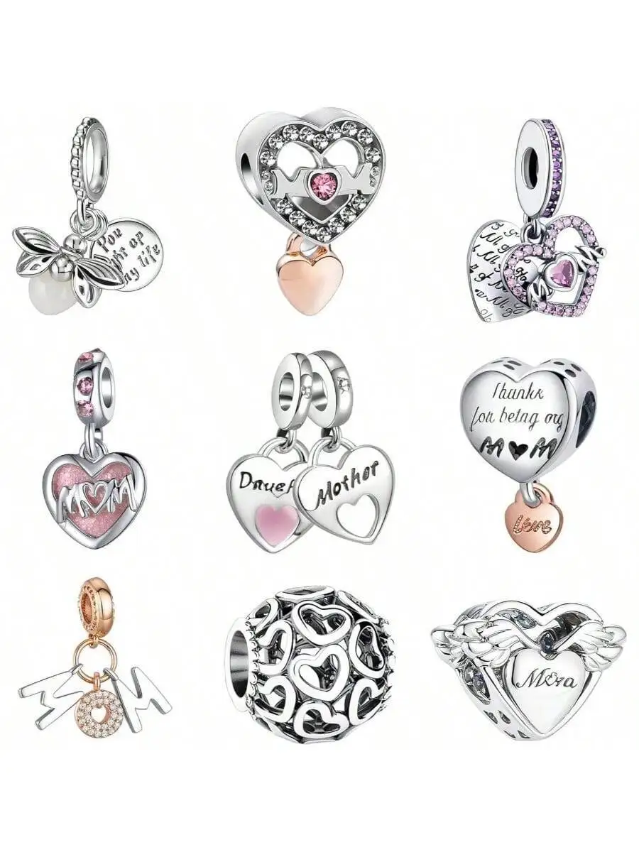 9PCS European Style Heart Charms Beads For Bracelet Necklace Jewelry
9PCS European Style Heart Charms Beads For Bracelet Necklace Jewelry