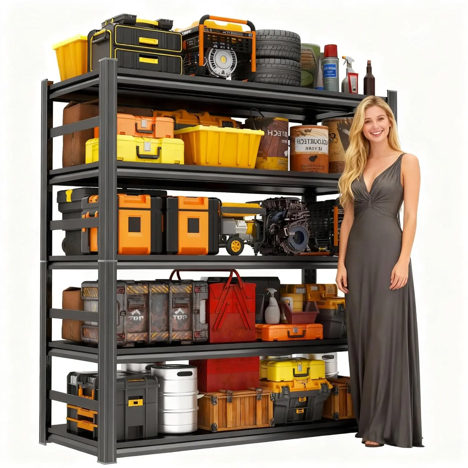 5-Tier Kitchen Shelves, Metal Shelving, Heavy-Duty 3020lbs Garage Rack for Storage, Up graded Double-Layer, Customized
5-Tier Kitchen Shelves, Metal Shelving, Heavy-Duty 3020lbs Garage Rack for Storage, Up graded Double-Layer, Customized