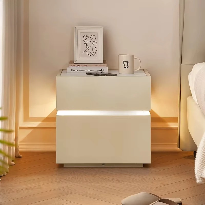 White Color Smart Bedside Table with Wireless Charging Intelligent Nightstand
White Color Smart Bedside Table with Wireless Charging Intelligent Nightstand