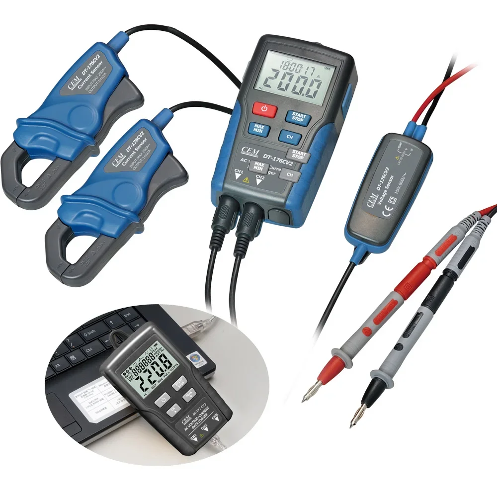 DT-176CV2 Wholesale Digital LCD Display True RMS AC Current and Voltage Dataloggers With USB Interface
DT-176CV2 Wholesale Digital LCD Display True RMS AC Current and Voltage Dataloggers With USB Interface