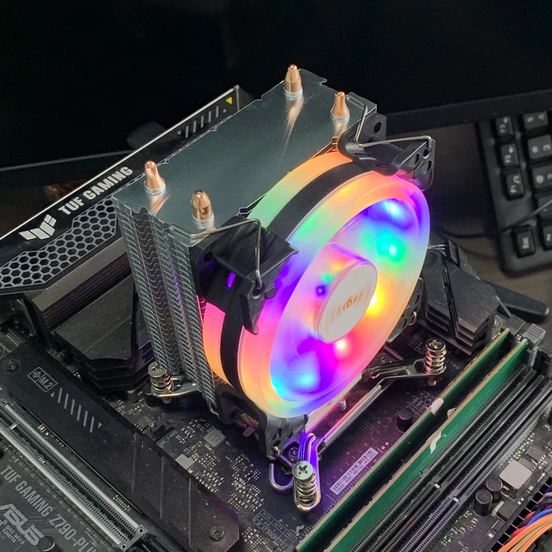 CPU Air Cooler 4PIN PWM 90MM RGB PC Radiator Fan 2 Heat-pipes for LGA 1366 1150 1155 11561200 1700 X79 X99 2011 AM2 AM3 AM4 AM5
CPU Air Cooler 4PIN PWM 90MM RGB PC Radiator Fan 2 Heat-pipes for LGA 1366 1150 1155 11561200 1700 X79 X99 2011 AM2 AM3 AM4 AM5