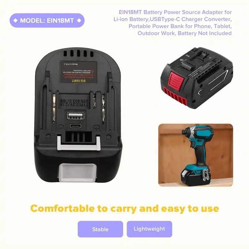 ABLN-BS18MT Battery Adapter Converter With Silicone Cover For For 18V Lithium Tools Battery To Use On
ABLN-BS18MT Battery Adapter Converter With Silicone Cover For For 18V Lithium Tools Battery To Use On