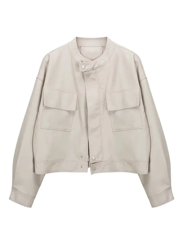 Белая кожаная куртка женская свободного кроя, укороченная, приталенная, в мотоциклетном стиле, весна 2026, модная, художественная, с прямым подолом
Белая кожаная куртка женская свободного кроя, укороченная, приталенная, в мотоциклетном стиле, весна 2026, модная, художественная, с прямым подолом