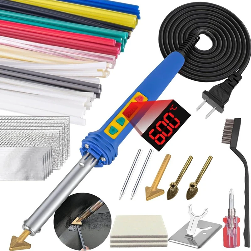 150W LED Digital Adjustable Temperature Plastic Welder,6 Tips 3-IN-1 Plastic Welder Soldering Iron Kit,For DIY US Plug
150W LED Digital Adjustable Temperature Plastic Welder,6 Tips 3-IN-1 Plastic Welder Soldering Iron Kit,For DIY US Plug