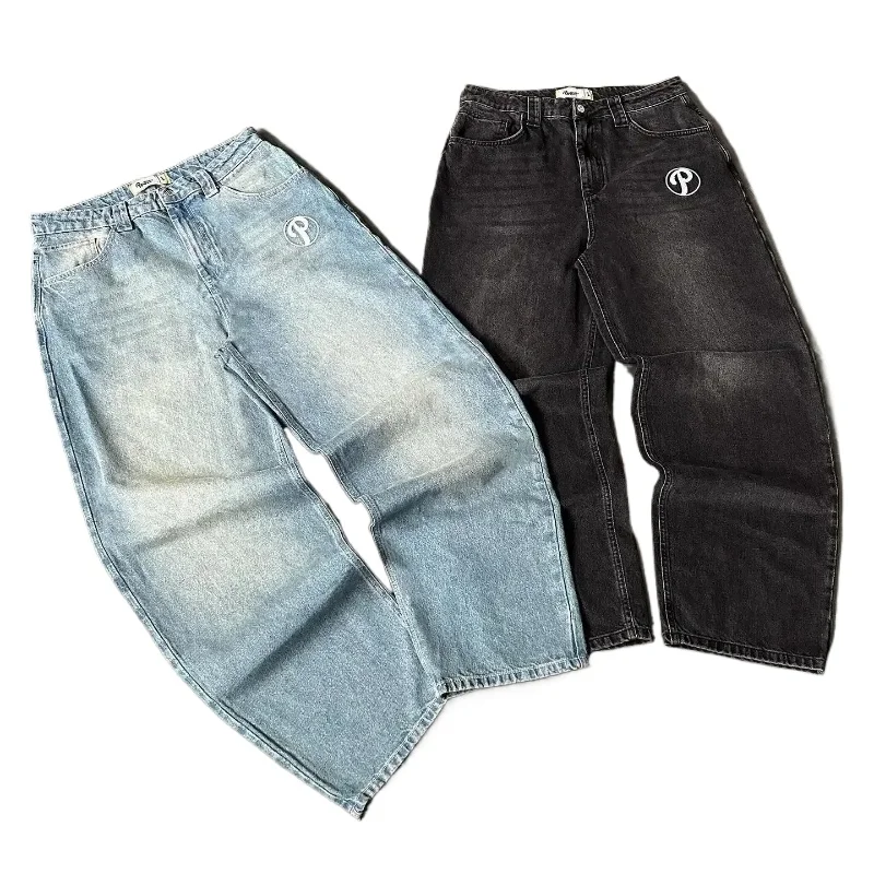 Men's jeans embroidered brown loose casual pants Fashion trend Gothic men and women same style personalized retro wash trousers
Men's jeans embroidered brown loose casual pants Fashion trend Gothic men and women same style personalized retro wash trousers