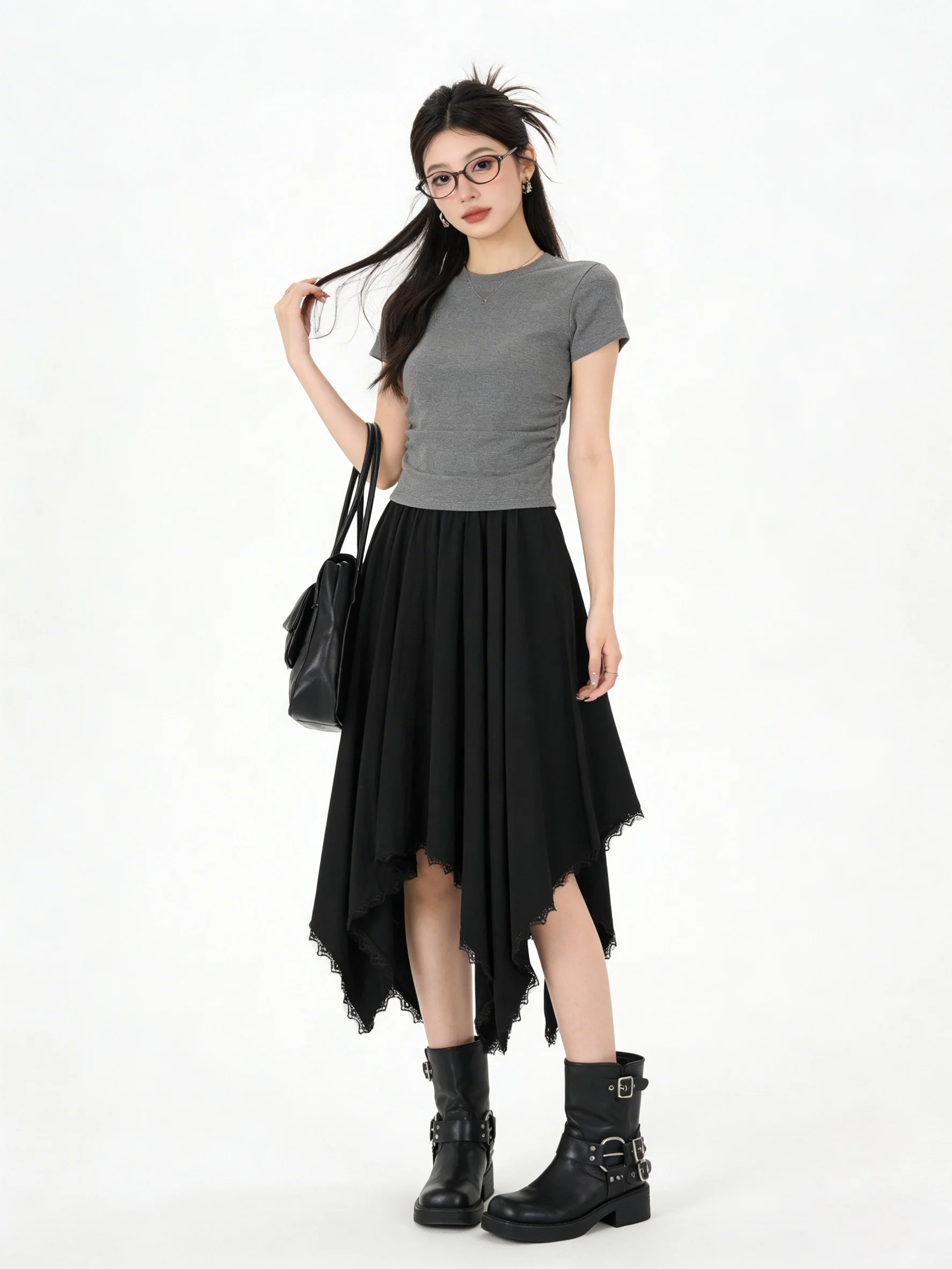 Korean Style Lace Trim Asymmetrical Elastic A-Line Long Skirt Breathable High Waist Daily Wear Summer New Arrival Women's Skirt
Korean Style Lace Trim Asymmetrical Elastic A-Line Long Skirt Breathable High Waist Daily Wear Summer New Arrival Women's Skirt