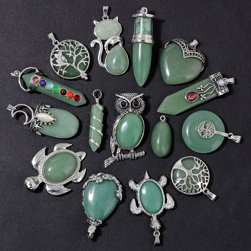 New Arrival Natural Green Aventurine Pendant Silver Color Metal Wrapping Stone Charms For Jewelry Making Necklace DIY 2pcs/lot 
New Arrival Natural Green Aventurine Pendant Silver Color Metal Wrapping Stone Charms For Jewelry Making Necklace DIY 2pcs/lot
