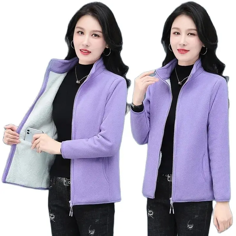 Fashion Fleece Coat Women Spring Autumn Winter Jacket 2024 New Standing Neck Casual Add Velvet Warm Outerwear Hoodie Sweatshirt
Fashion Fleece Coat Women Spring Autumn Winter Jacket 2024 New Standing Neck Casual Add Velvet Warm Outerwear Hoodie Sweatshirt