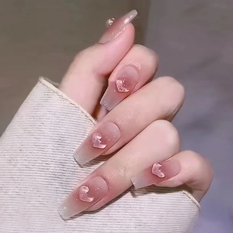 24pcs/box Fake Nails Press on Short Reusable with Designs Set French Artificial Crystal Heart False Tipsy Stick-on Nails Tips
24pcs/box Fake Nails Press on Short Reusable with Designs Set French Artificial Crystal Heart False Tipsy Stick-on Nails Tips