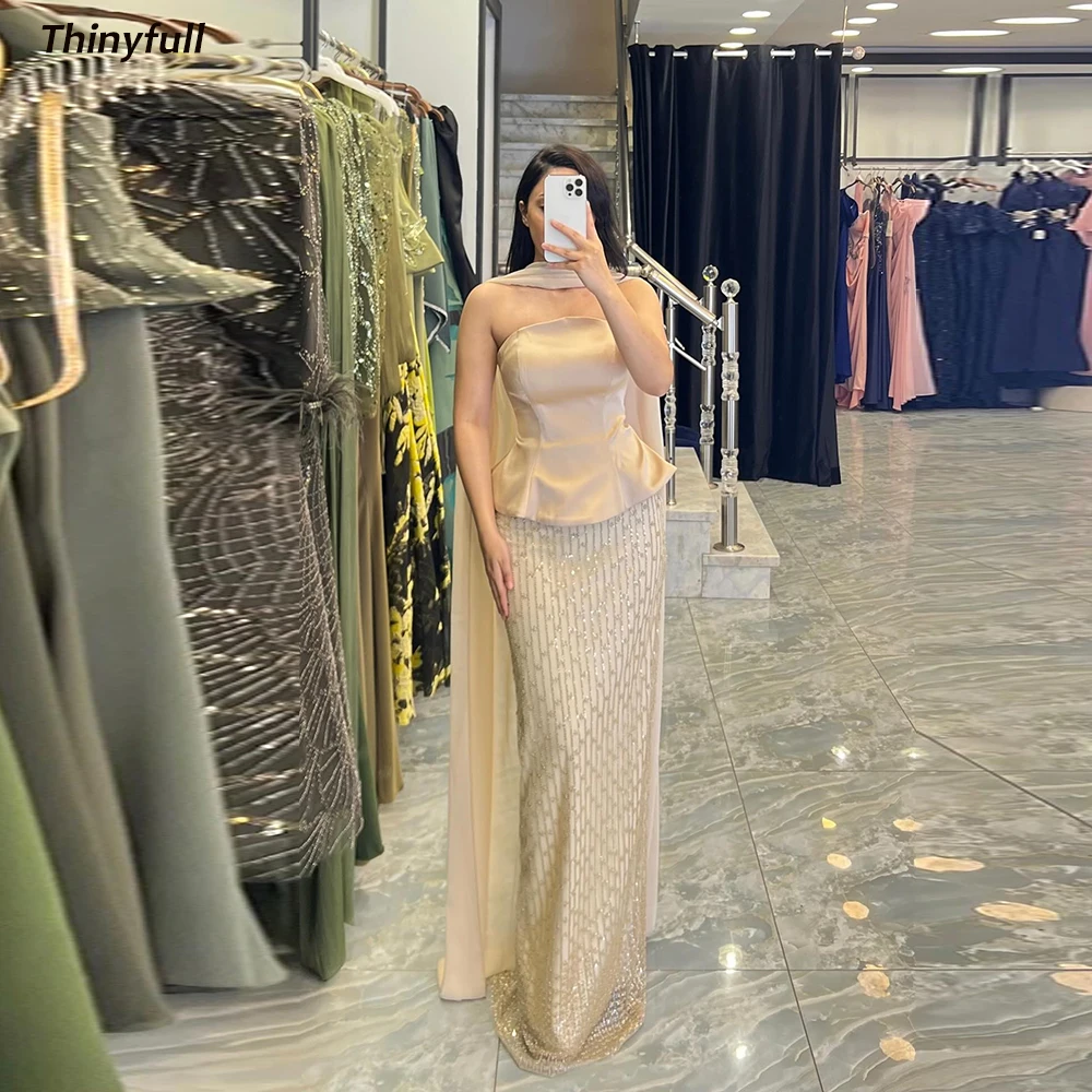 Thinyfull Mermaid Satin Evening Dresses Strapless Sleeveless Prom Party Dress Formal Occasion Gown Robe De Soirée Customized
Thinyfull Mermaid Satin Evening Dresses Strapless Sleeveless Prom Party Dress Formal Occasion Gown Robe De Soirée Customized