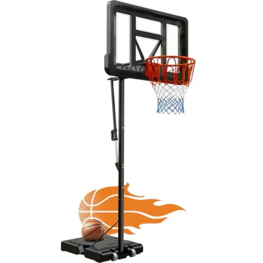 Portable basketball hoop for backyard or garage use, shatterproof backboard, adjustable height 7.7-10ft, black and silver, dura
Portable basketball hoop for backyard or garage use, shatterproof backboard, adjustable height 7.7-10ft, black and silver, dura