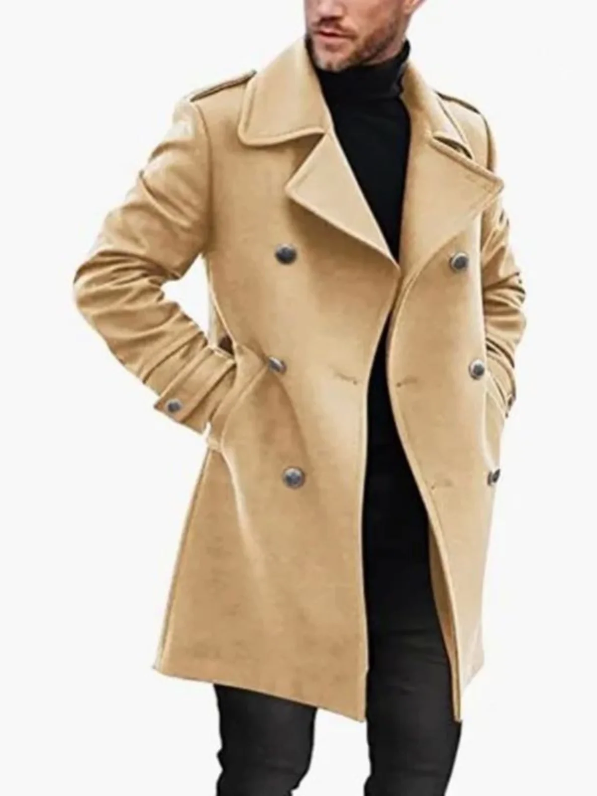 Thiened Warm Woolen Coat Men's Trench Coat Autumn Winter Outerwear Zipper Closure Long Sve Slim Fit Sle for Middle-Age...
Thiened Warm Woolen Coat Men's Trench Coat Autumn Winter Outerwear Zipper Closure Long Sve Slim Fit Sle for Middle-Age...