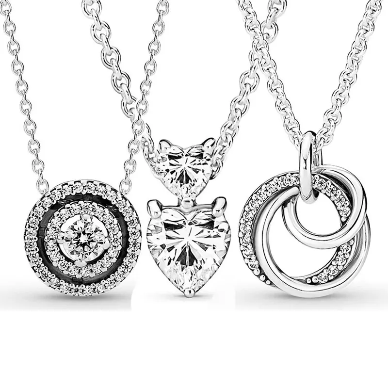 100% 925 Sterling Silver Double Heart Collier Family Always Encircled Pendant Necklace Fit Fashion Bead Charm Trendy DIY Jewelry
100% 925 Sterling Silver Double Heart Collier Family Always Encircled Pendant Necklace Fit Fashion Bead Charm Trendy DIY Jewelry