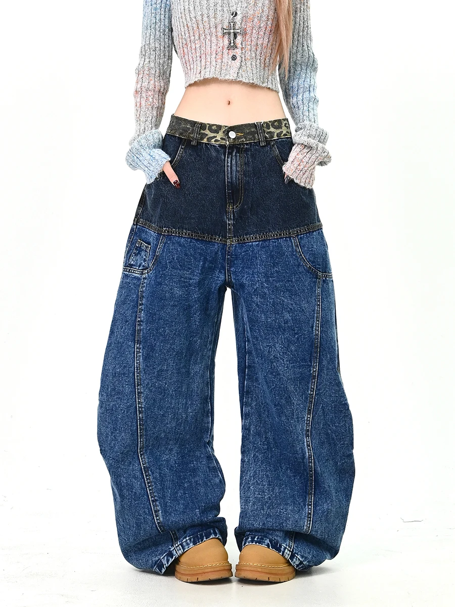 Bf Style Wide Leg Jeans Women's Spring New Loose American High Street Leopard Print Patchwork Knife Denim Pants Casual
Bf Style Wide Leg Jeans Women's Spring New Loose American High Street Leopard Print Patchwork Knife Denim Pants Casual
