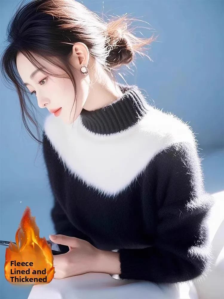 Women's Loose Fce-Lined Thiened Knitted Sweater round Ne Pullover Winter Warm Casual Sle Faion Commute Sle Top
Women's Loose Fce-Lined Thiened Knitted Sweater round Ne Pullover Winter Warm Casual Sle Faion Commute Sle Top