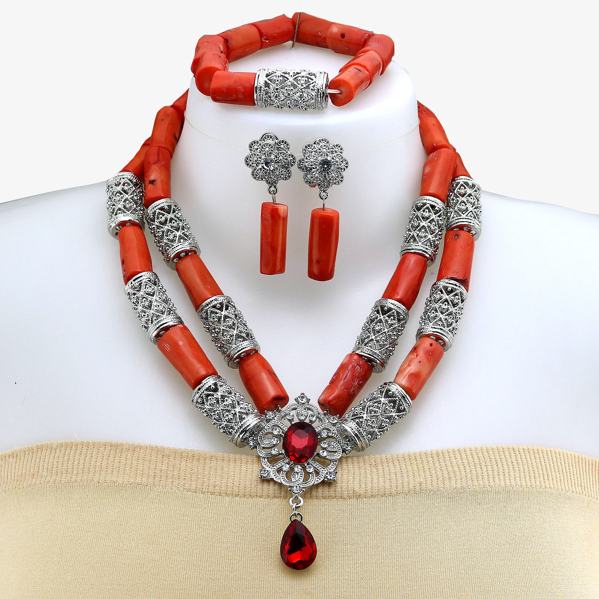 2 Rayers Nigerian Natural Coral Beads Bridal Jewelry Sets African Real Coral Jewelry sets Necklace Bracelet Earrings Jewelry
2 Rayers Nigerian Natural Coral Beads Bridal Jewelry Sets African Real Coral Jewelry sets Necklace Bracelet Earrings Jewelry