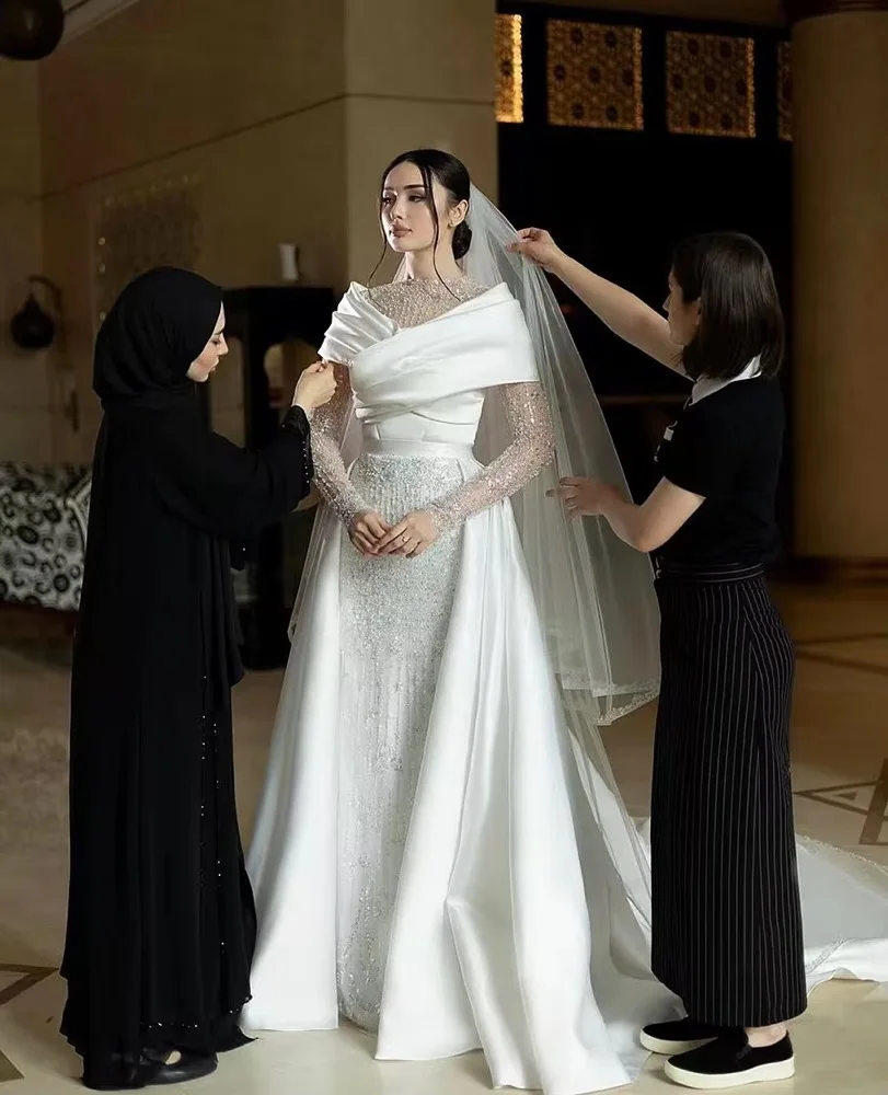 Роскошные свадебные платья с длинными рукавами и блестками, вечерние свадебные платья русалки, платья принцессы Vestidos De Novia по индивидуальному заказу
Роскошные свадебные платья с длинными рукавами и блестками, вечерние свадебные платья русалки, платья принцессы Vestidos De Novia по индивидуальному заказу