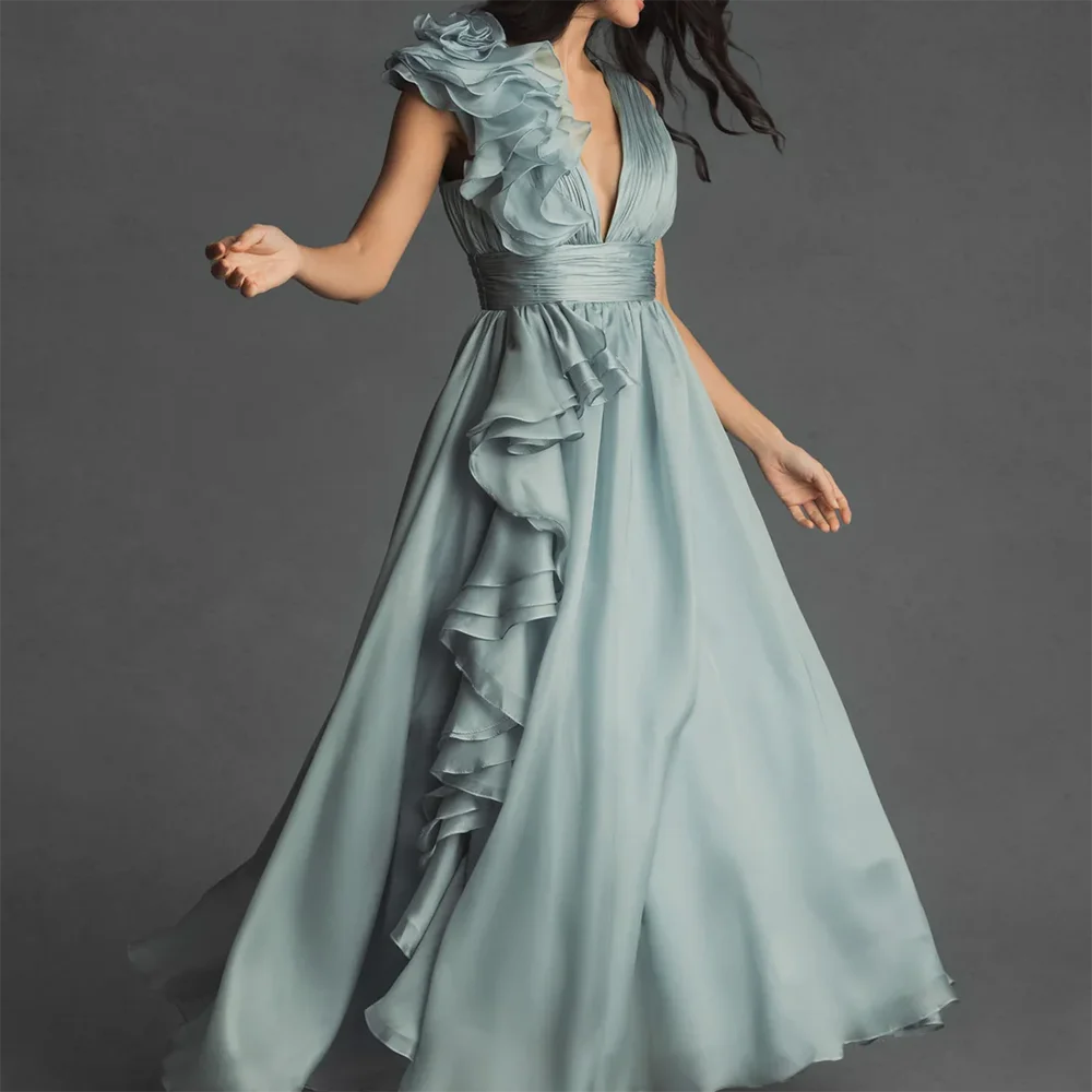 Classic Deep V-Neck Pleat Tiered Backless A-Line Formal Evening Dresses Birthday Party Prom Gowns Customized
Classic Deep V-Neck Pleat Tiered Backless A-Line Formal Evening Dresses Birthday Party Prom Gowns Customized