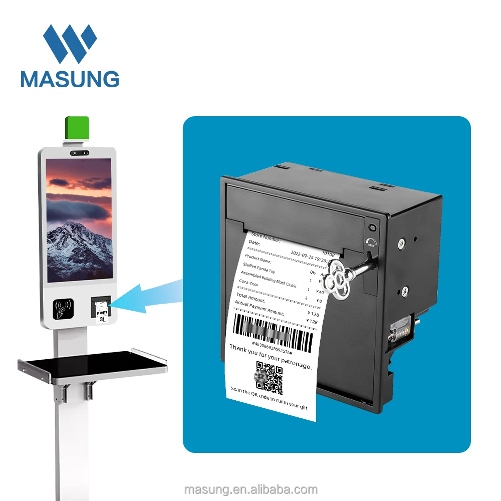 MASUNG MS-FPT201P 58mm Receipt Printer with Auto Cutter Embedded Kiosks Thermal Printer Module for Restaurant
MASUNG MS-FPT201P 58mm Receipt Printer with Auto Cutter Embedded Kiosks Thermal Printer Module for Restaurant