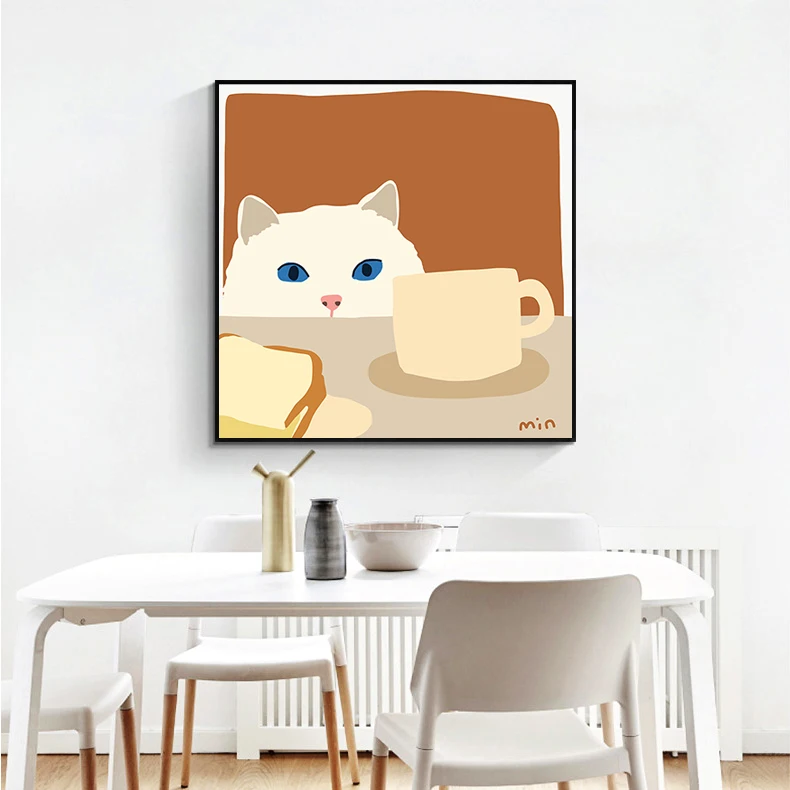 Cure cat drinking milk Decoration living room bedroom Children's room Canvas painting
Cure cat drinking milk Decoration living room bedroom Children's room Canvas painting