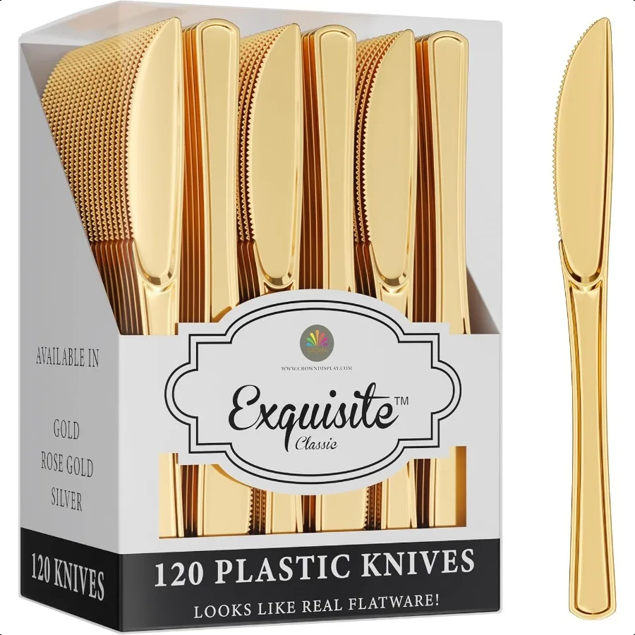 Gold Plastic Knives Heavy Duty 120 Pcs Gold Plastic Silverware Heavy Duty Disposable Silverware Set Disposable Knives Eating Ut
Gold Plastic Knives Heavy Duty 120 Pcs Gold Plastic Silverware Heavy Duty Disposable Silverware Set Disposable Knives Eating Ut