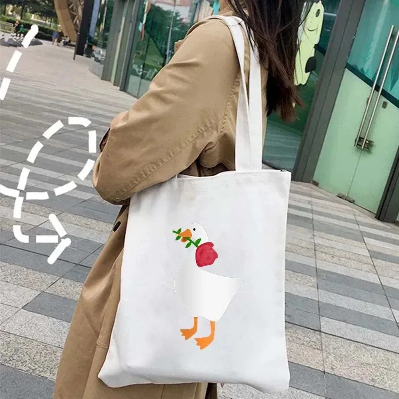 Goose Game Memory Duck Print Canvas Bag Women Fashion Shoulder Totebag Female Shopping Bags Girl Student School Bags
Goose Game Memory Duck Print Canvas Bag Women Fashion Shoulder Totebag Female Shopping Bags Girl Student School Bags