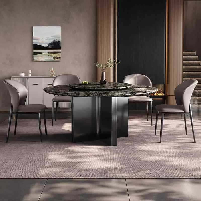 Italian Minimalist Round With Turntable Made Of Natural Marble, High-End Luxury Stone Dining Table And Chair Set Fo
Italian Minimalist Round With Turntable Made Of Natural Marble, High-End Luxury Stone Dining Table And Chair Set Fo