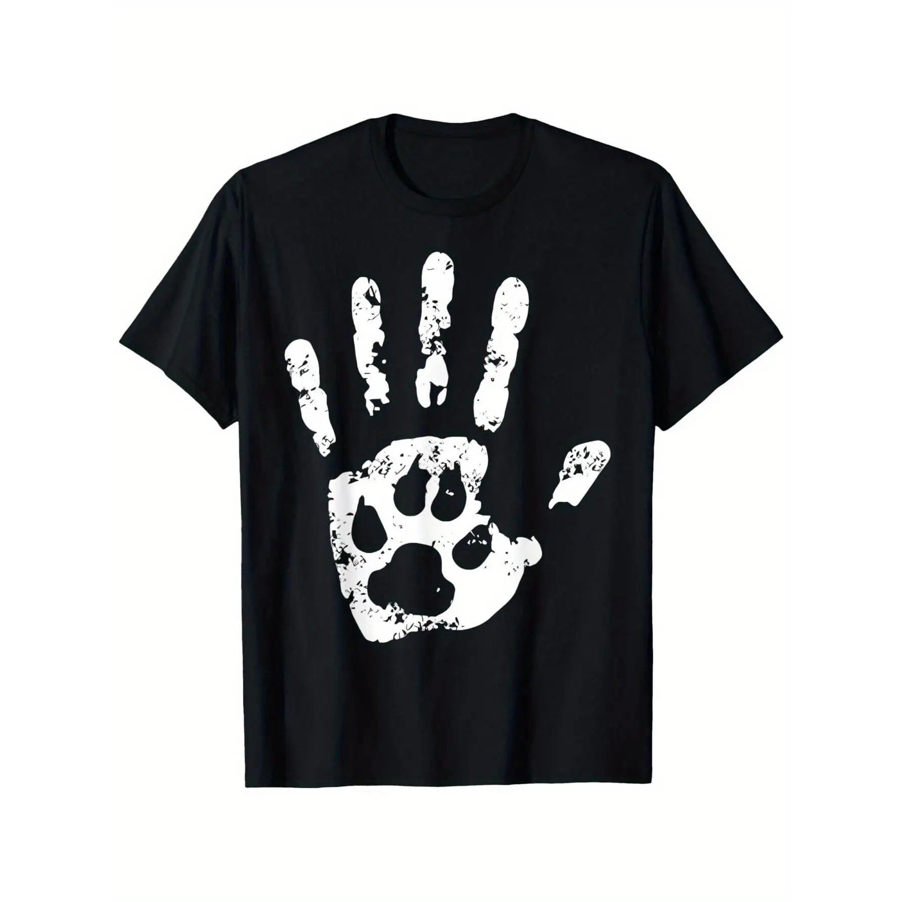Paw Lover Art Handprint & Paw Print T-Shirt For Dog Cat Lovers Regular Fit Short Sleeve Casual Top, Allseason Apparel, Machine
Paw Lover Art Handprint & Paw Print T-Shirt For Dog Cat Lovers Regular Fit Short Sleeve Casual Top, Allseason Apparel, Machine