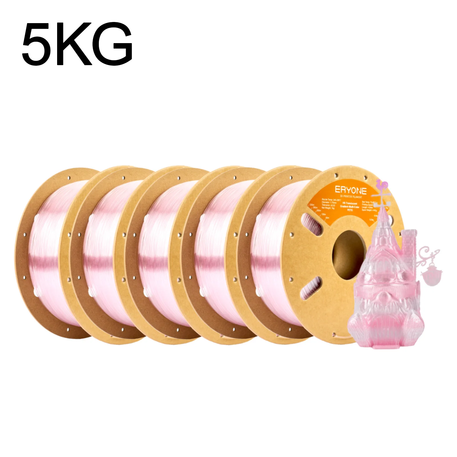 Филамент ERYONE 5KG HS, прозрачный градиентный, многоцветный, из PETG, подходит для большинства FDM-принтеров
Филамент ERYONE 5KG HS, прозрачный градиентный, многоцветный, из PETG, подходит для большинства FDM-принтеров