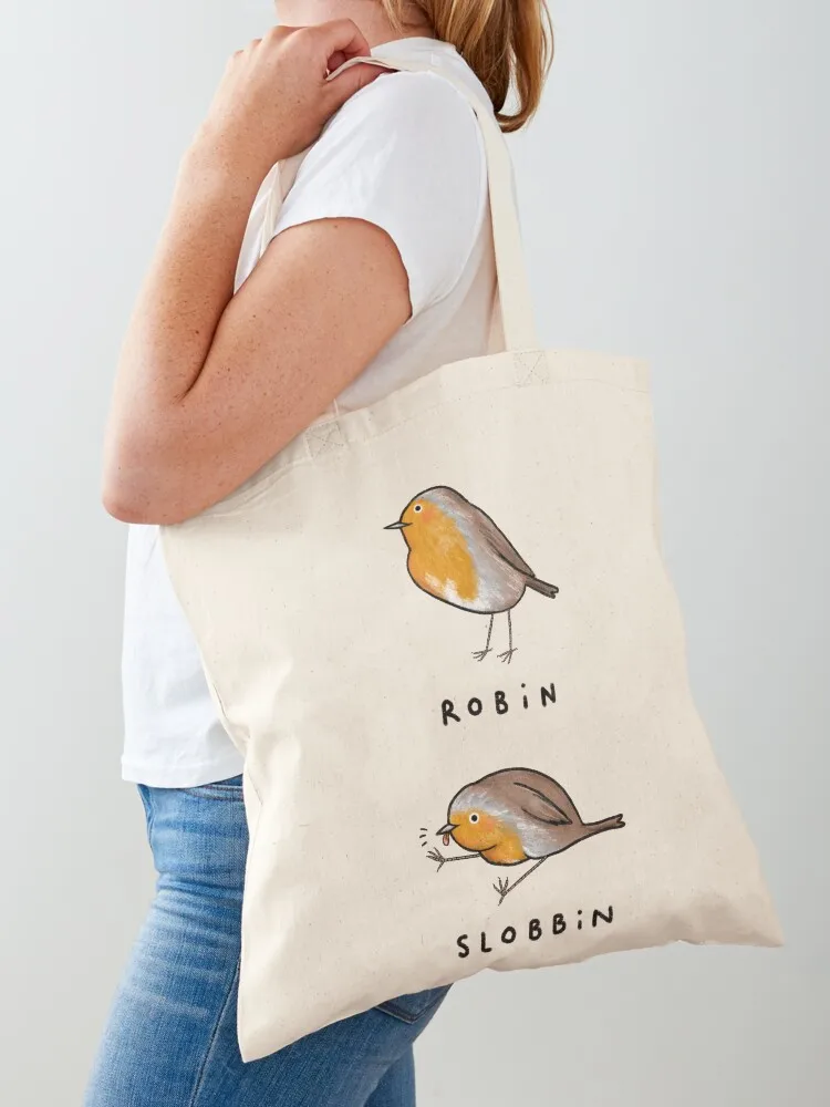 Robin Slobbin Tote Bag Canvas shoulder bag ecological bags Women's bag Eco
Robin Slobbin Tote Bag Canvas shoulder bag ecological bags Women's bag Eco