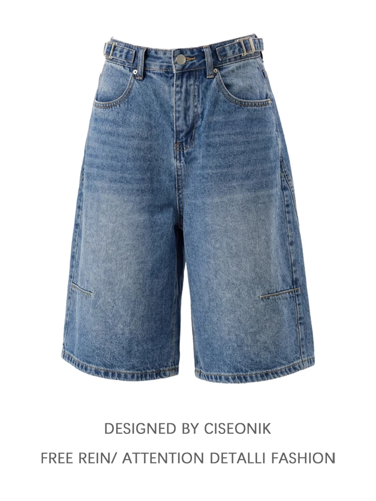 High Waist Wide Leg Five-Quarter Shorts Women's Summer Thin Denim Jeans High Waist Shorts Thin Fabric Ladies Casual Wear
High Waist Wide Leg Five-Quarter Shorts Women's Summer Thin Denim Jeans High Waist Shorts Thin Fabric Ladies Casual Wear