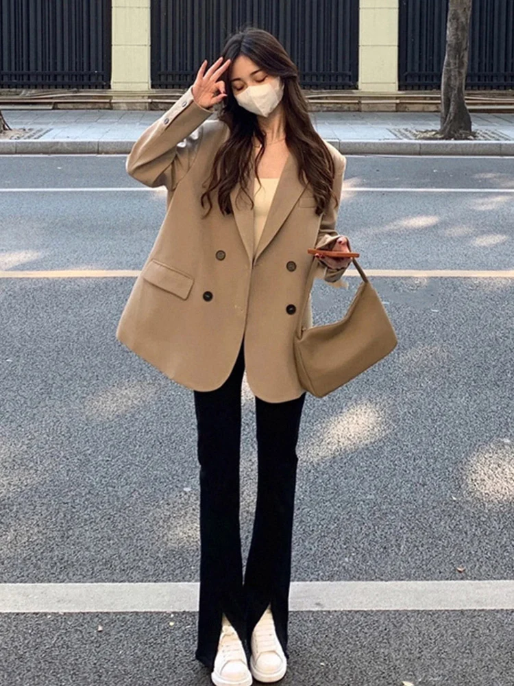 Ele Women's Suit Jaet Loose Fit Casual Sle Button Detail Splicing Patchwork Pure Color Korean Version Autumn Faion
Ele Women's Suit Jaet Loose Fit Casual Sle Button Detail Splicing Patchwork Pure Color Korean Version Autumn Faion