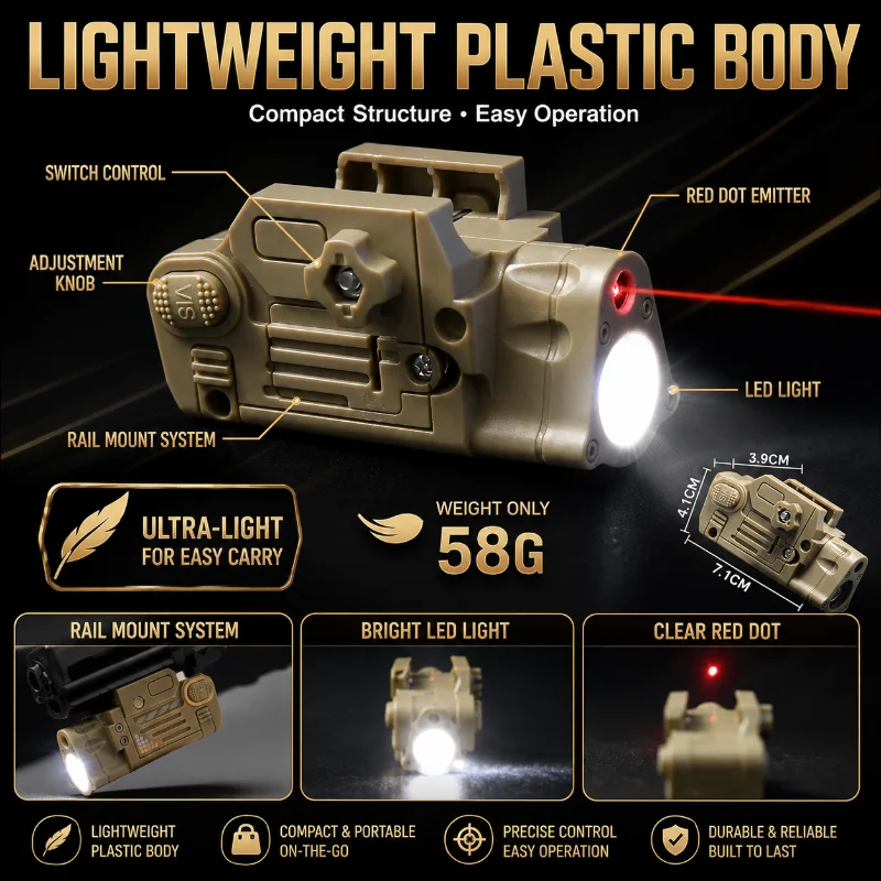 Black Dual Color Adjustable SBAL PL Hobby Flashlight Red Dot LED Strobe Standard Picatinny Gear
Black Dual Color Adjustable SBAL PL Hobby Flashlight Red Dot LED Strobe Standard Picatinny Gear