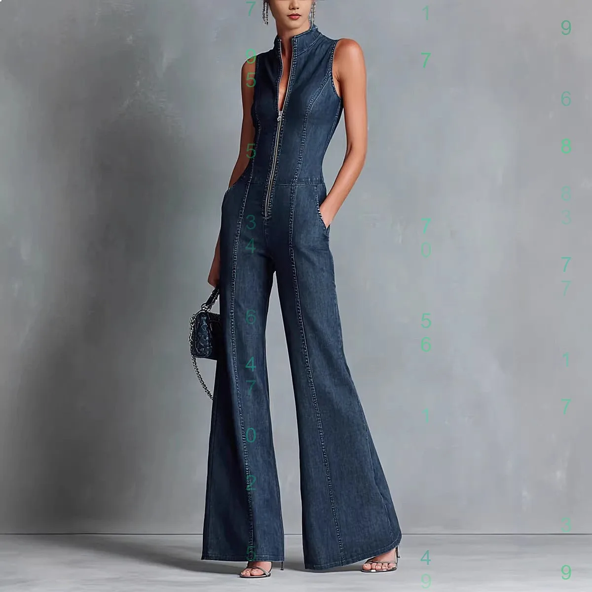 Retro Dark Blue Denim Overall Jumpsuit Women Sleeveless Front Zipper High Neck Slim Fit Playsuit
Retro Dark Blue Denim Overall Jumpsuit Women Sleeveless Front Zipper High Neck Slim Fit Playsuit