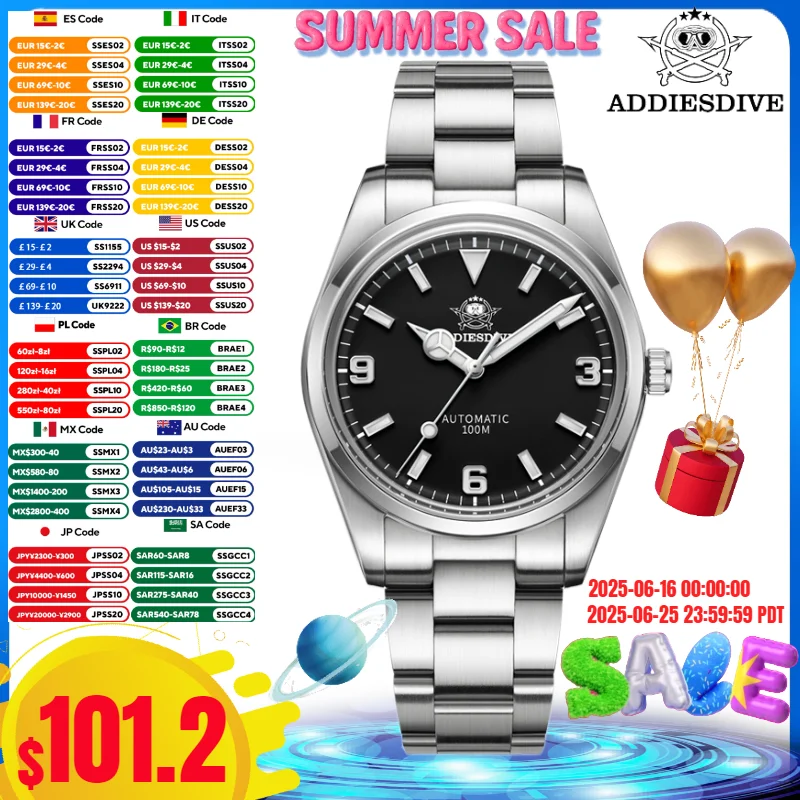 ADDIESDIVE AD2112 Мужские часы с сапфировым стеклом 10 бар водонепроницаемые NH35 автоматические механические часы Relogios Masculino
ADDIESDIVE AD2112 Мужские часы с сапфировым стеклом 10 бар водонепроницаемые NH35 автоматические механические часы Relogios Masculino