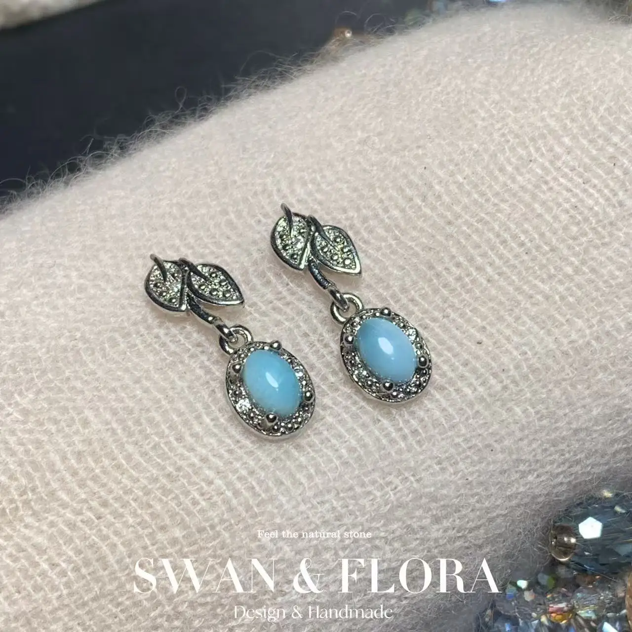 Natural Larimar 925 Sterling Silver Stud Earrings for women Jewelry Gift blue Prevent allergy gem jewelry Genuine stone
Natural Larimar 925 Sterling Silver Stud Earrings for women Jewelry Gift blue Prevent allergy gem jewelry Genuine stone