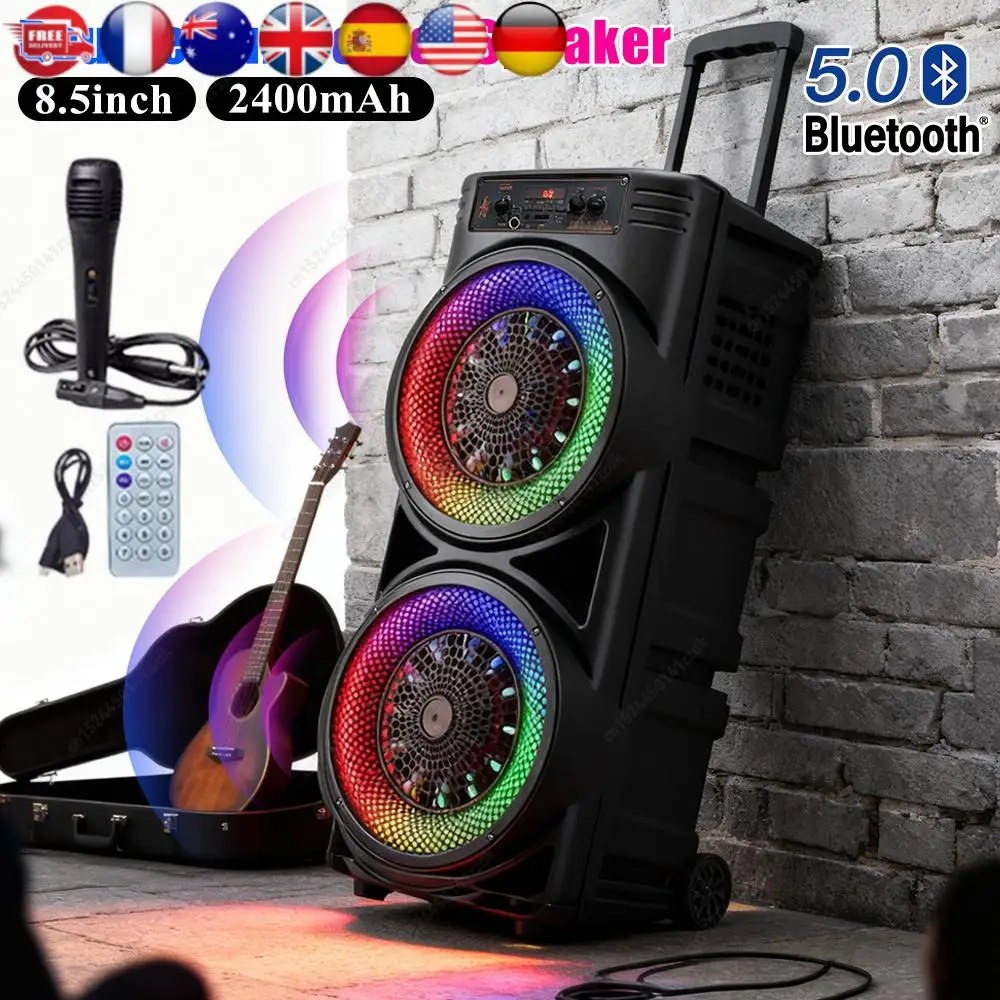 Bluetooth Portable Speaker Loud Boombox Subwoofer with USB/TF/AUX/FM/MIC LED Light Long Playtime for Party Camping Backyard Beac
Bluetooth Portable Speaker Loud Boombox Subwoofer with USB/TF/AUX/FM/MIC LED Light Long Playtime for Party Camping Backyard Beac