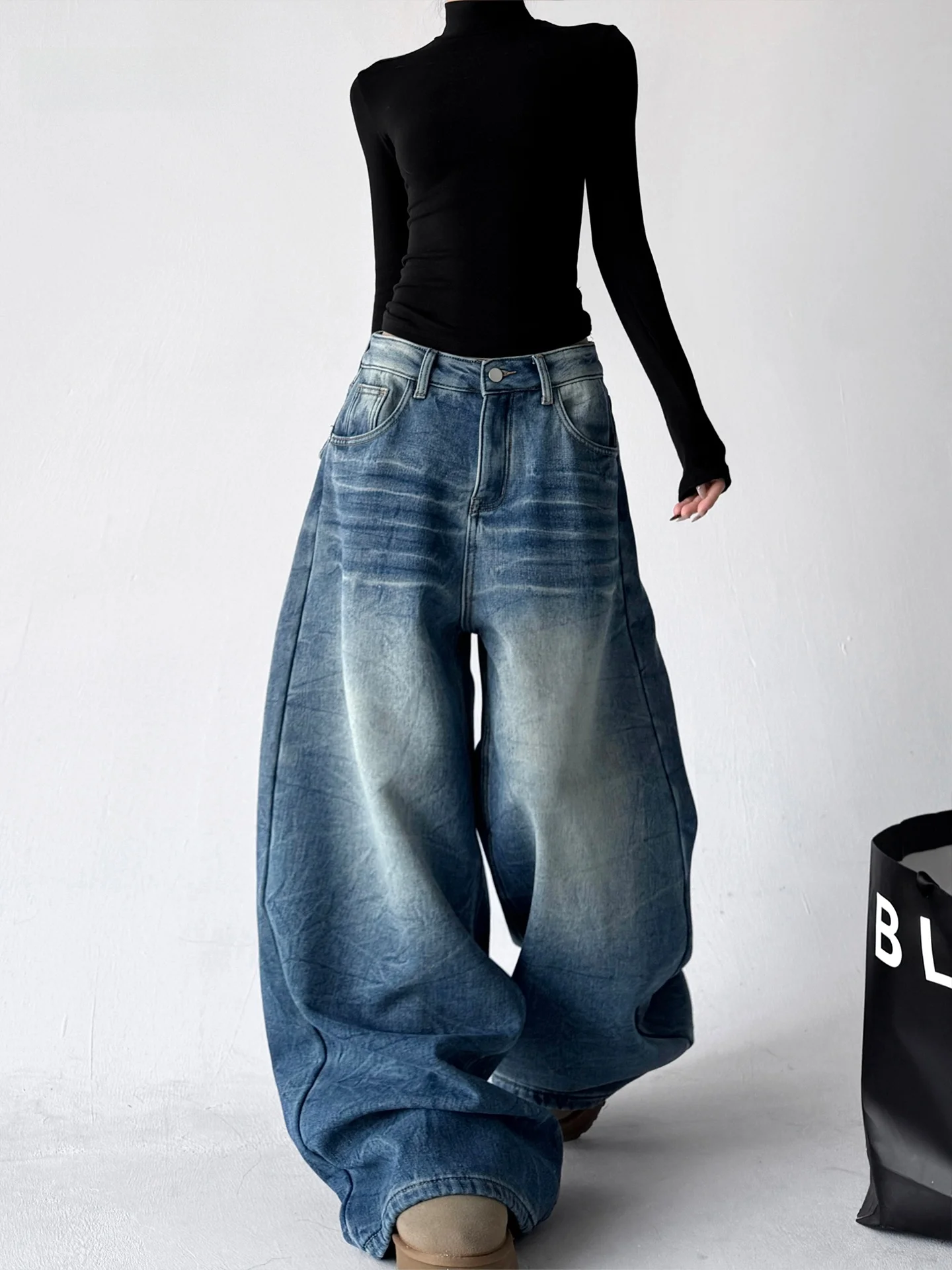 Women's Winter Wide Leg Jeans Fce Lined Loose Casual Long Pants Straight High Waist Slimming Floor Length Trendy Trousers
Women's Winter Wide Leg Jeans Fce Lined Loose Casual Long Pants Straight High Waist Slimming Floor Length Trendy Trousers