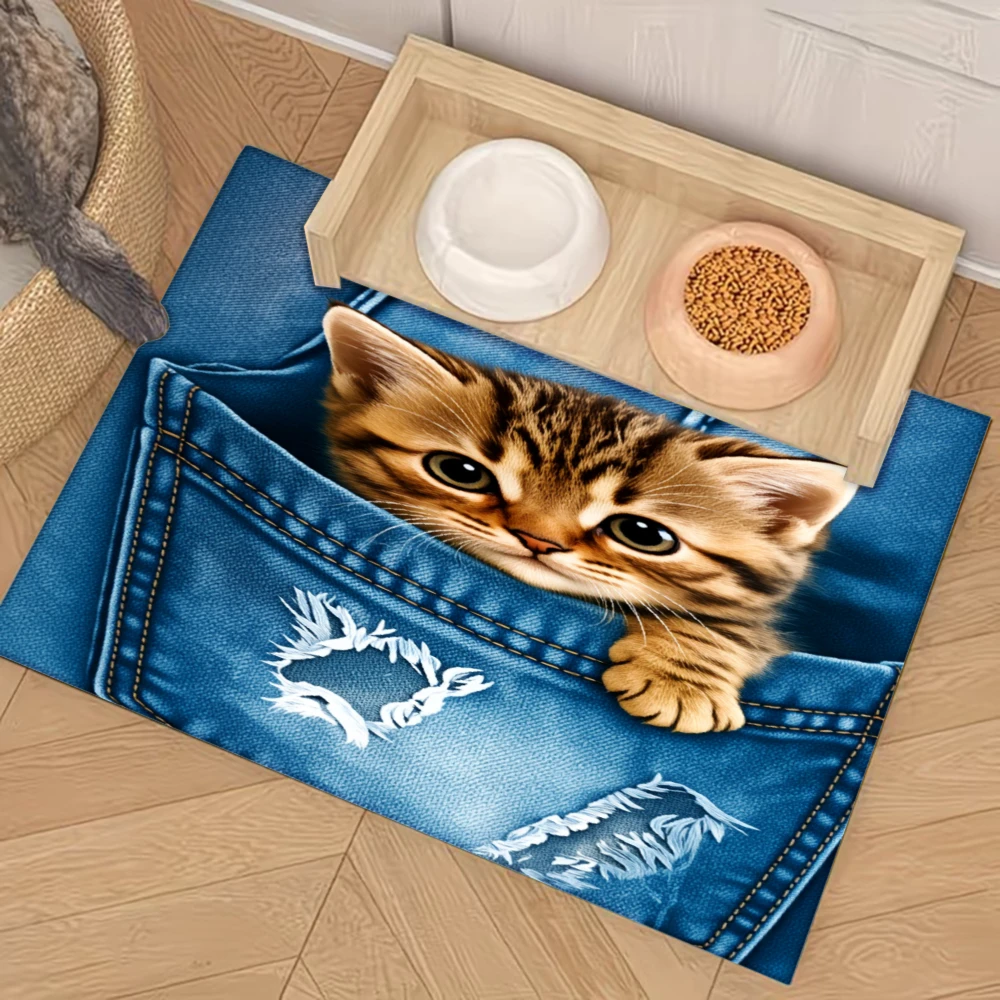Нескользящий коврик для кормления домашних животных Cat In Jeans Pocket, товары для животных, защита от брызг и скольжения, коврики для кошек и собак
Нескользящий коврик для кормления домашних животных Cat In Jeans Pocket, товары для животных, защита от брызг и скольжения, коврики для кошек и собак