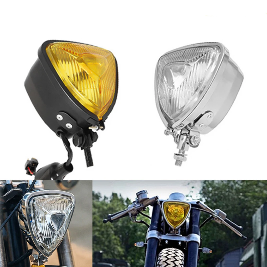 Motorcycle Headlamp Universal Vintage Cafe Racer Head Lights Retro Triangle for Harley Honda Chopper Cruisers Bobber Custom
Motorcycle Headlamp Universal Vintage Cafe Racer Head Lights Retro Triangle for Harley Honda Chopper Cruisers Bobber Custom