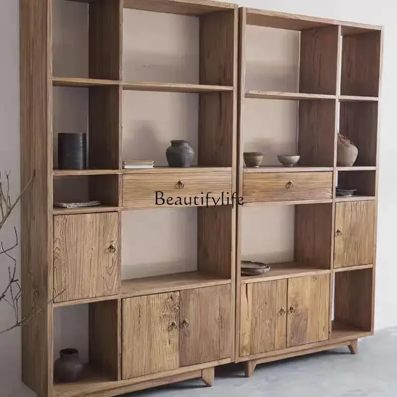 5ld14 Solid wood Bogu shelf Elm bookshelf Bookcase Tea room storage
5ld14 Solid wood Bogu shelf Elm bookshelf Bookcase Tea room storage