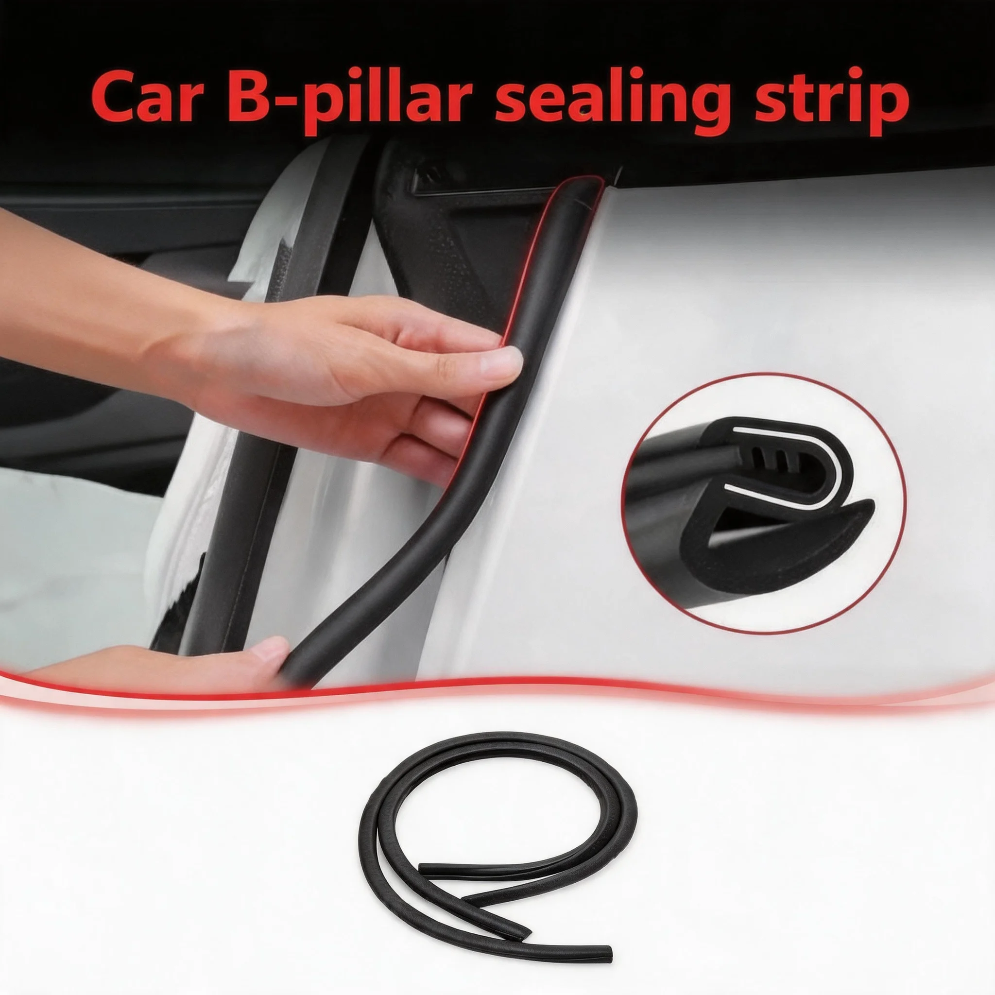 Sound Insulation Sealing Strips 2pcs Car B-pillar Sealing Strip with Steel Bar Car Door Edge Seal Strip Car Rubber Weatherstrip
Sound Insulation Sealing Strips 2pcs Car B-pillar Sealing Strip with Steel Bar Car Door Edge Seal Strip Car Rubber Weatherstrip